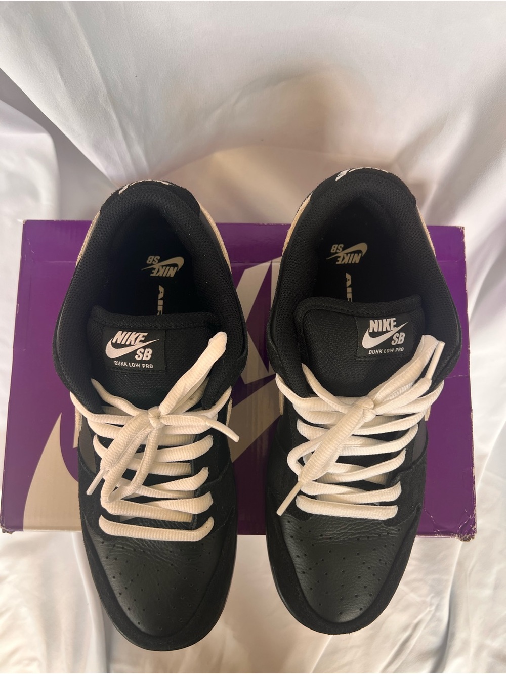 Nike Black and Cream SB Dunk Low Interior Tag Detail